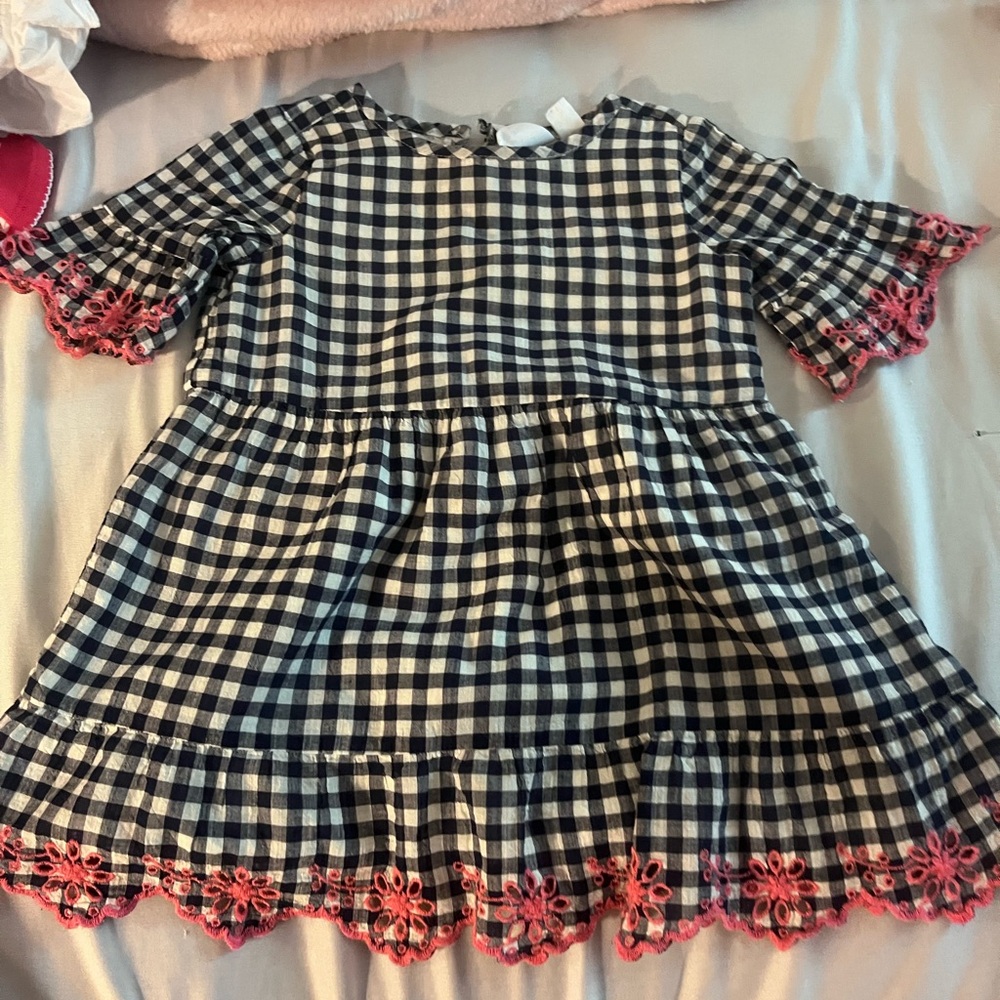 GAP Black and White A-Line Dress with Detailed Sleeves